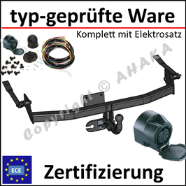 Peugeot 306 Bj. 1993-2001 Anhängerkupplung starr mit geschraubtem Kugelkopf - mit Elektrosatz 13 polig