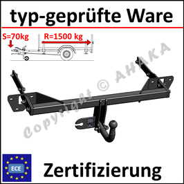 Mercedes-Benz B-Klasse W245 Bj. 2004-2011 Anhängerkupplung starr mit geschraubtem Kugelkopf - ohne Elektrosatz