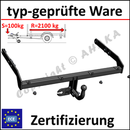 Seat Alhambra I Bj. 2000-2010 Anhängerkupplung starr mit geschraubtem Kugelkopf - ohne Elektrosatz