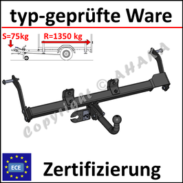 Renault Kangoo Bj. 1998-2008 Anhängerkupplung starr mit geschraubtem Kugelkopf - ohne Elektrosatz