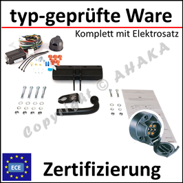 Jeep Commander Bj. 2005-2010 Anhängerkupplung starr mit geschraubtem Kugelkopf - mit Elektrosatz 7 polig