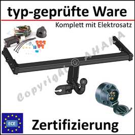 Volvo XC70 Bj. 2007- Anhängerkupplung starr mit geschraubtem Kugelkopf - mit Elektrosatz 7 polig