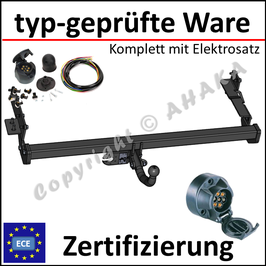 Nissan Primera Bj. 1998-2002 Anhängerkupplung starr mit geschraubtem Kugelkopf - mit Elektrosatz 7 polig