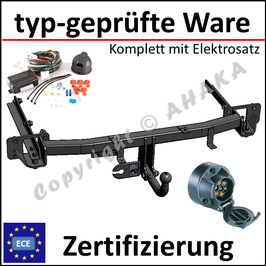 Mercedes-Benz C-Klasse W203 / S203 Bj. 2000-2007 Anhängerkupplung starr mit geschraubtem Kugelkopf - mit Elektrosatz 7 polig