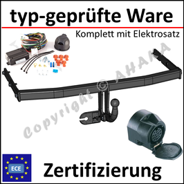 VW Touran Bj. 2003- Anhängerkupplung starr mit geschraubtem Kugelkopf - mit Elektrosatz 13 polig