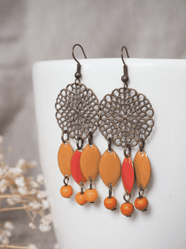 Boucles d'oreilles jaune / orange