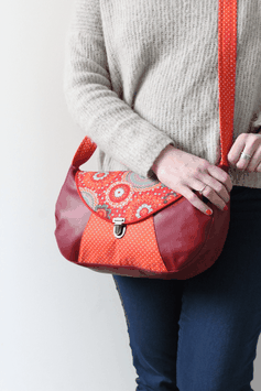 Sac besace rouge multicolore