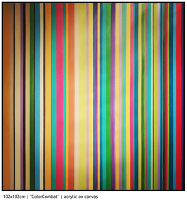 "Farbkampf" | 102x102cm | Acryl/Leinwand auf Holzrahmen gespannt