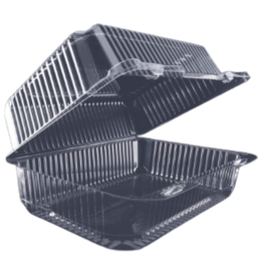 Domo Transparente Multiusos: 24x16x11 cm cm c/250 Piezas -Contenedor Con Bisagras Para Alimentos (2416-56) INIX