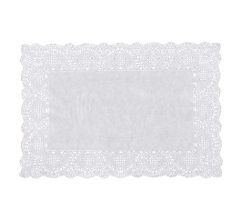 Blonda Rectangular Decorativa De Papel Blanca #AA