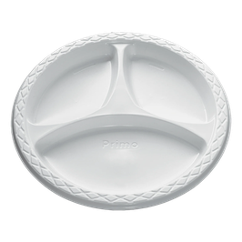Plato De Plastico Desechable #5 Con 3 Divisiones  Primo Cueva- Paquete 1000 pza
