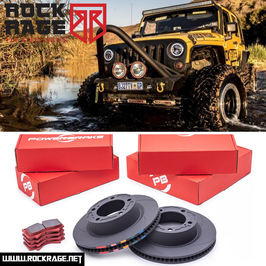POWERBRAKE D-Line Disc & Pad Kit - Jeep Wrangler JK - Front & Rear