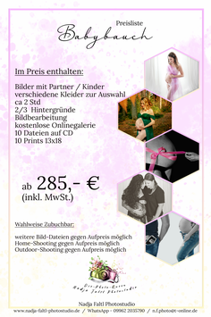 Gutschein Babybauch Fotoshooting