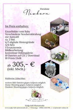 Gutschein Newborn Fotoshooting