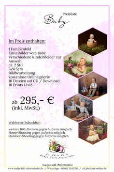 Gutschein Baby Fotoshooting