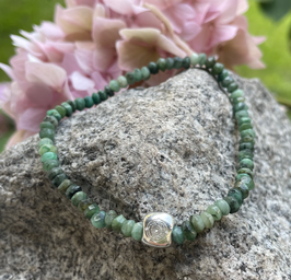 "Emerald Flow"–Armband Smaragd 3 mm