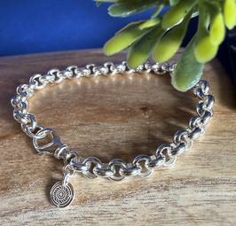 Silber-Erbs-Armband "E. of MU" 7 mm