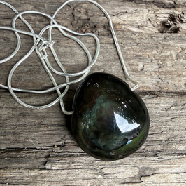 Regenbogen-Obsidian an Schlangenkette