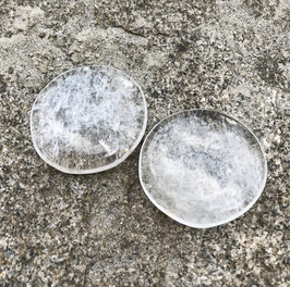 2 Stück Bergkristall Augen-/Auflegesteine