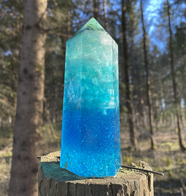 Leucht-Orgonit-Kristallturm "Im Flow"