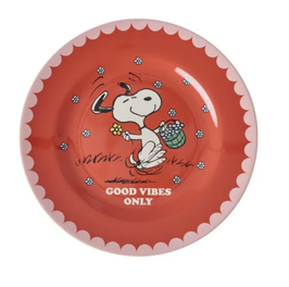 piatto rotondo frutta SNOOPY print - rosso