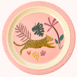 piatto rotondo JUNGLE print - rosa, leopardo