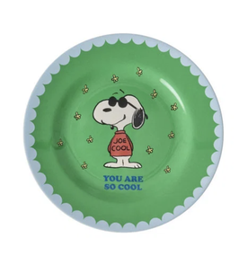 piatto rotondo frutta SNOOPY print - verde