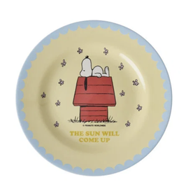 piatto rotondo frutta SNOOPY print - crema