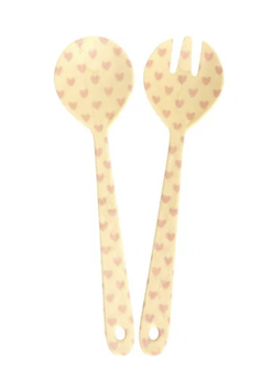 set posate da insalata HEART print
