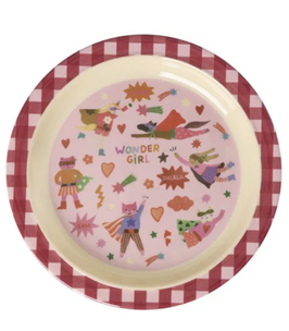piatto rotondo piano - Piatto per bambini - Rosa - Hero Print