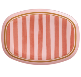 piatto ovale grande Organic Stripes Print