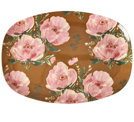 piatto ovale grande FLORAL FIESTA ROSE print