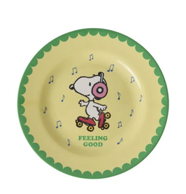 piatto rotondo frutta SNOOPY print - giallo