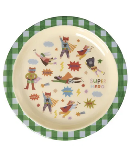 piatto rotondo piano - Piatto per bambini - Verde - Hero Print