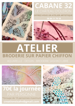 Atelier journée Broderie sur Papier Chiffon