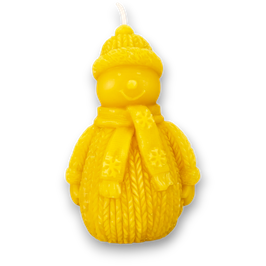 Schneemann - Bienenwachskerze