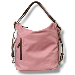 Schultertasche Stoff/Leder L