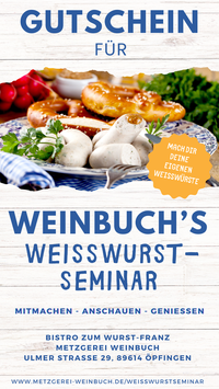 Weinbuchs Weisswurst Seminar Gutschein