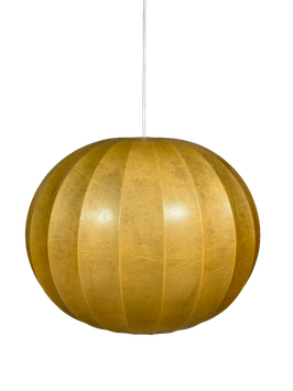 60er 70er Jahre Deckenlampe Kugellampe "Moon" Goldkant Leuchten Cocoon Design