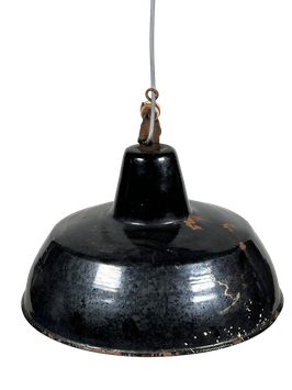 30er 40er Jahre Deckenlampe Industrielampe Emaille Loft Metall Bauhaus Design