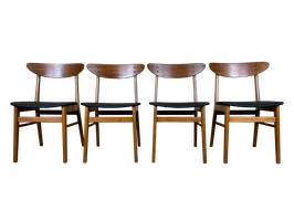 4x 60er 70er Jahre Teak Stühle Stuhl Dining Chair Farstrup Denmark Design