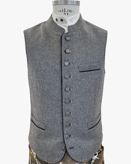 Weste Werno | W2.21.09 mittelgrau / Samt blau