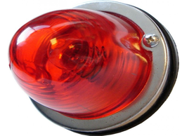 Feu arrière rond glace rouge prévu pour une ampoule double filament