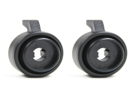 Set de 2 embases noires style Blaupunkt derrière bouton de commande pour autoradio Retrosound