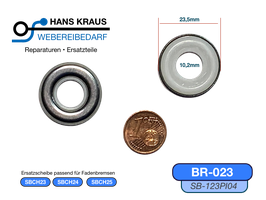 BR-023 Bremsscheibe für Tellerbremse 23,5mm mit Kunststoff - Inlet