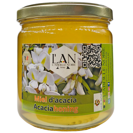 Miel d’acacia liquide – abeilles noires – 500 g