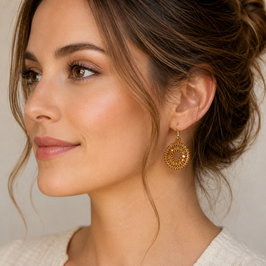 Boho Ohrhänger Klaudia golggelb-gold