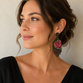 Boho Ohrstecker Maryrose Mokka