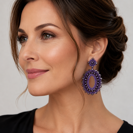 Boho Ohrstecker Maxima lila-silber