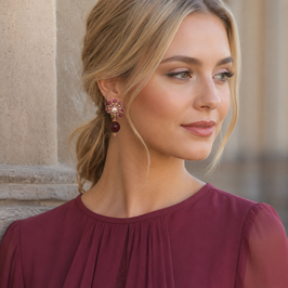 Boho Ohrstecker Mathilda Purple mit Achat
